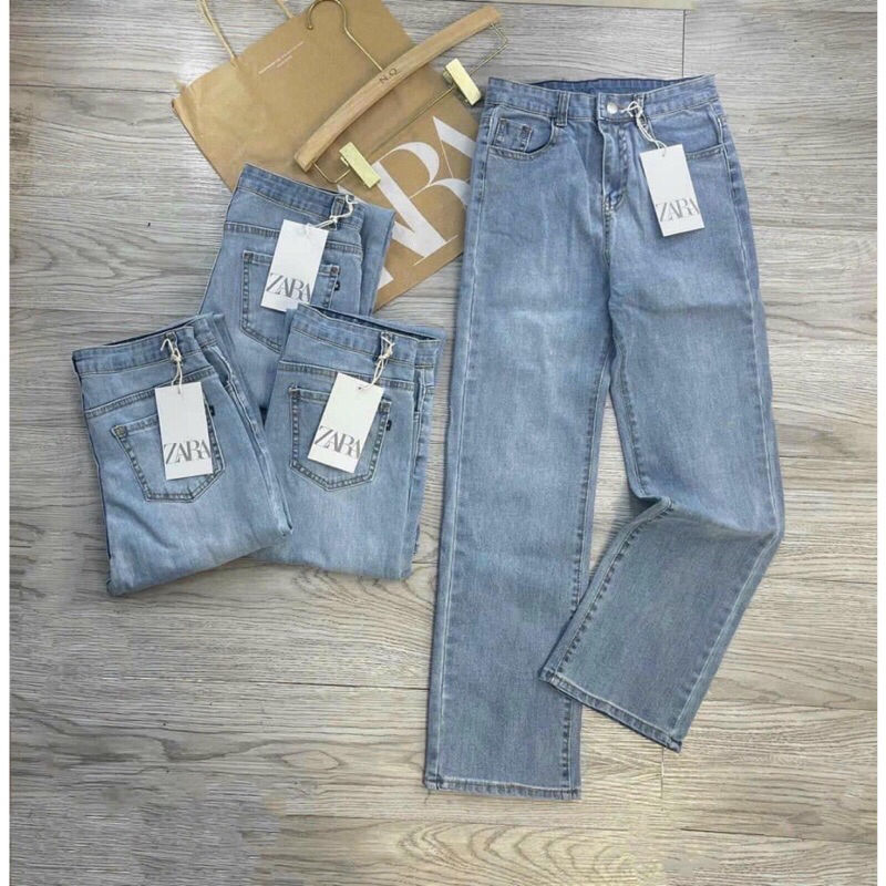 Quần jean dáng legging ôm Zara xanh nhạt (đọc mô tả)