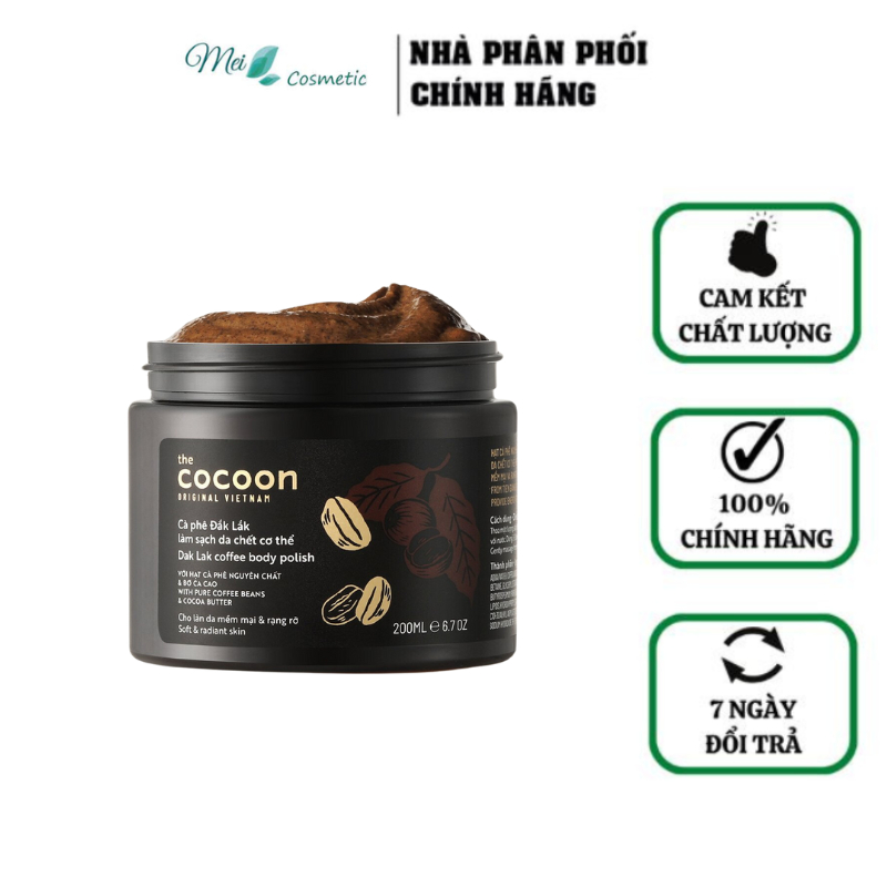 Cà phê Đắk lắk làm sạch da chết COCOON 200ml