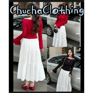 Chân váy voan tầng dáng dài phong cách thời trang dễ thương Hàn Quốc - Chuchaclothing