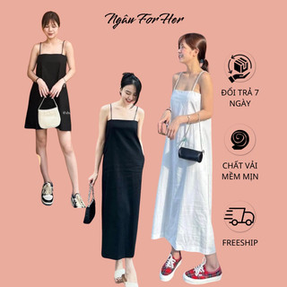 Ngâu maxi- đầm maxi hai dây linen - đầm suông hai dây đi biển