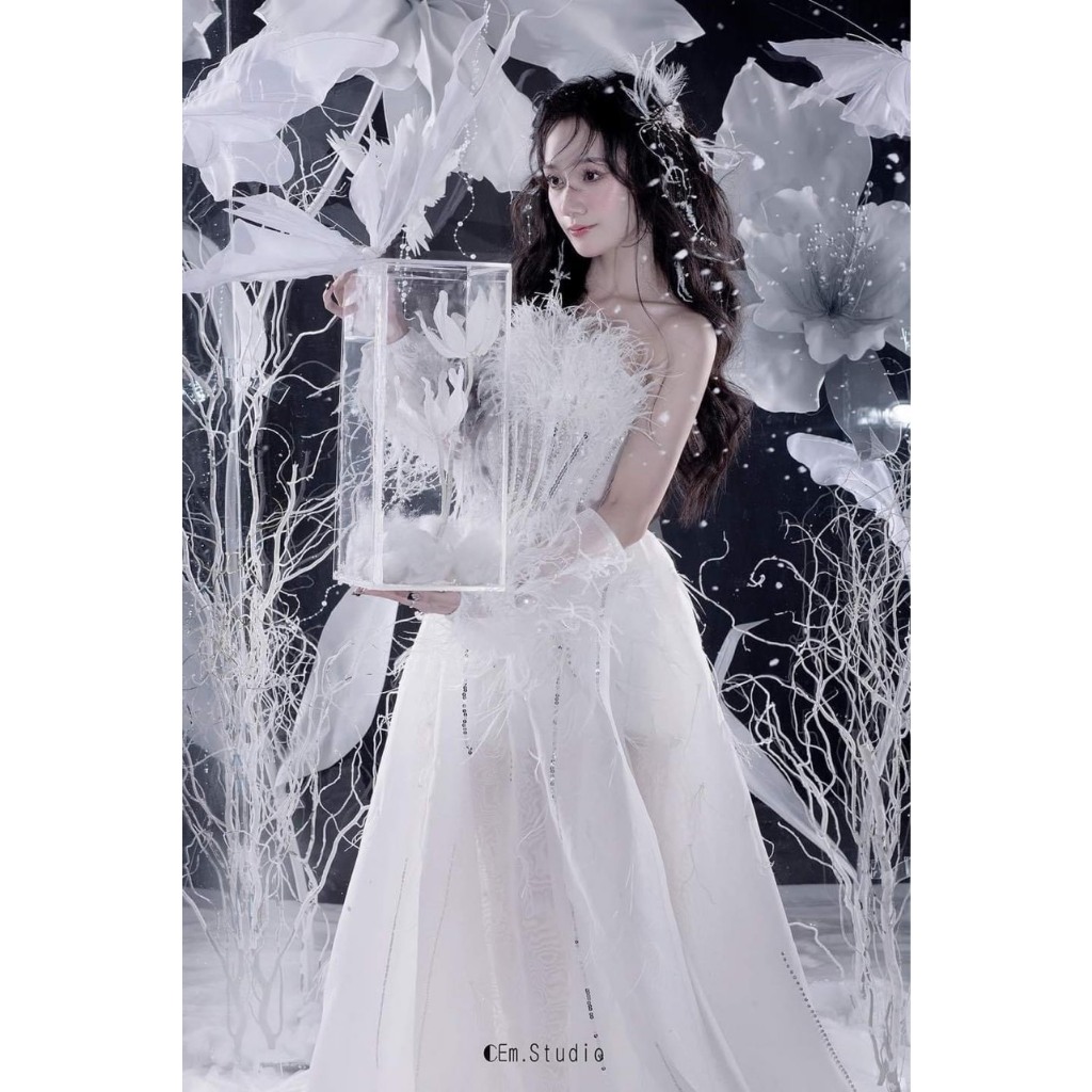 ĐẦM MAXI CUP KẾT LÔNG VŨ CAO CẤP