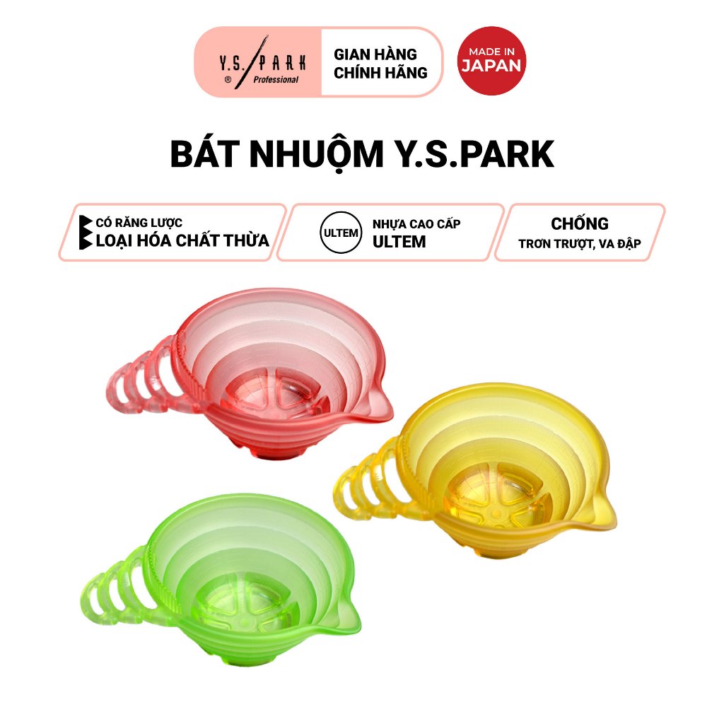 Bát nhuộm hóa chất YS PARK YS-BN có vạch chia và răng lược tiện lợi - Hàng chính hãng Made in Japan