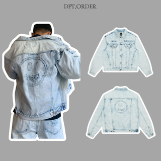 Áo Khoác Jacket Denim Dre.whous Wash Xanh Nhạt Hàng Cao Cấp