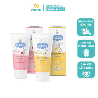 Kem đánh răng Bebble Toothpaste cho bé 6M+ 50ml hương dâu/chuối