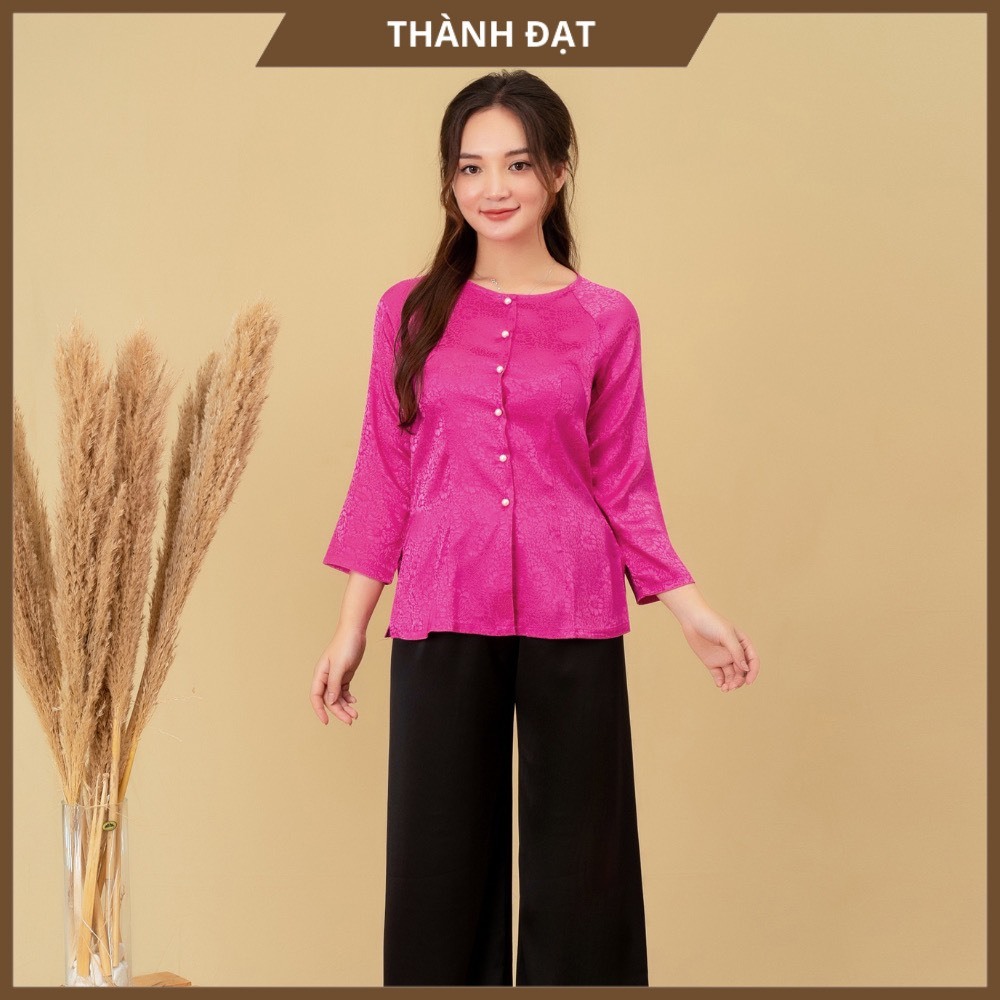 Áo bà ba nam bộ chất liệu gấm cao cấp co giãn thoáng mát-Áo dài Việt