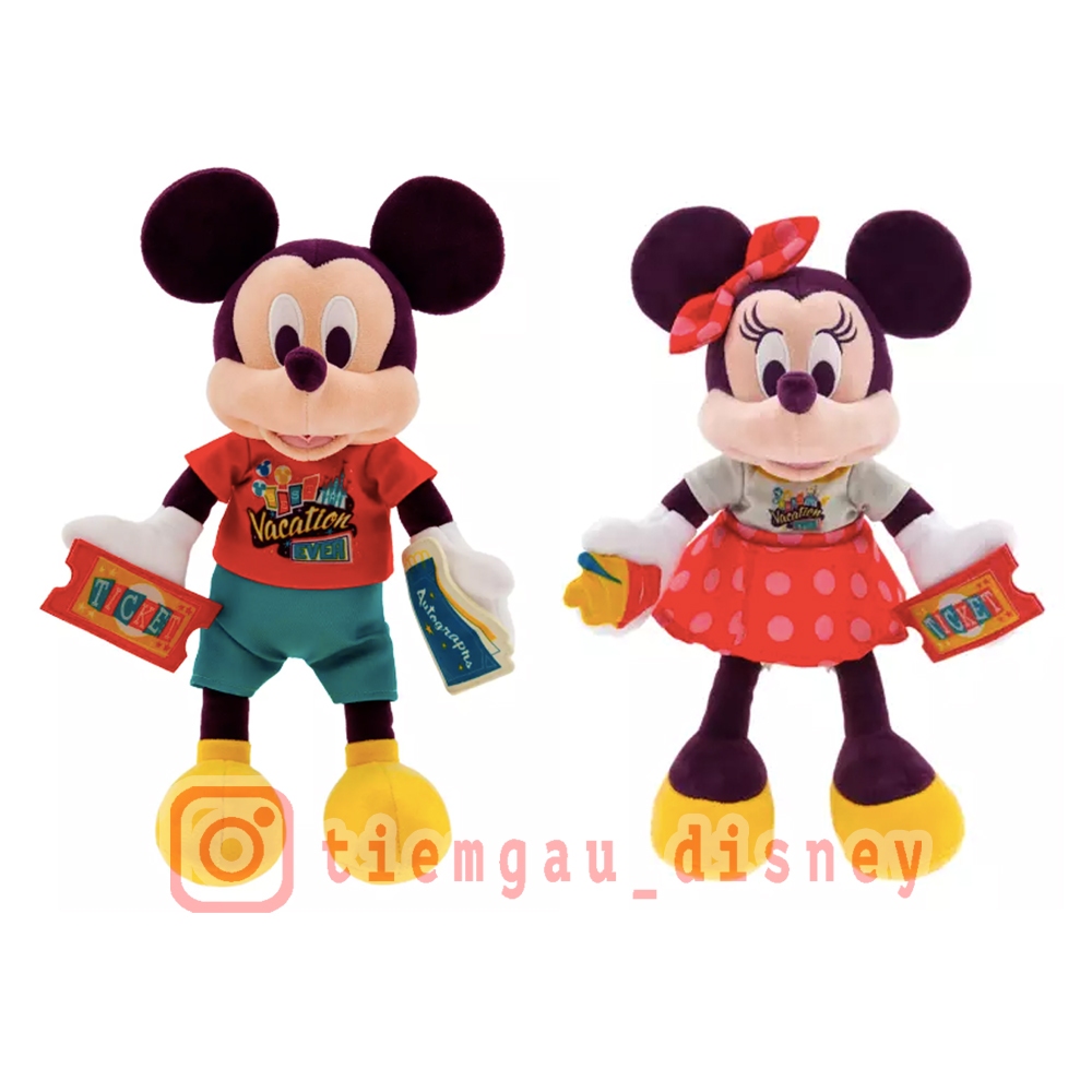 Gấu Bông Cặp Mickey & Minnie Vacation 2024 - Chính hãng Disney