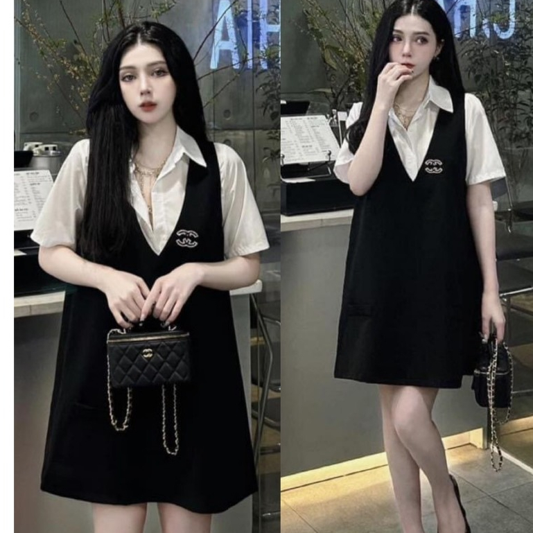 sét yếm liền công sở thanh lịch phù hợp đi làm đi chơi siêu hot