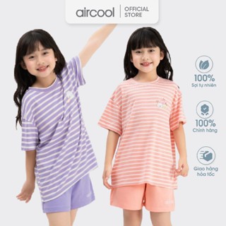 Bộ quần áo cộc tay cho bé gái AIRCOOL mềm mát thoáng vải cotton cao cấp-BCBG15