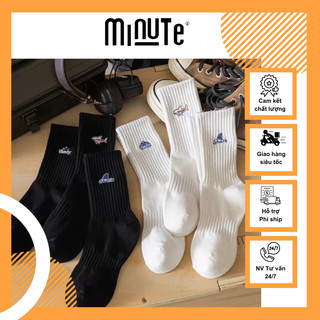 Tất vớ nam nữ cổ cao nhiều mẫu họa tiết SHARK, Tất vớ cotton thoáng khí không mùi hôi chân