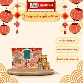 Yến sào Nha Trang hũ chưng sẵn Lamie 35% đủ vị thượng đỉnh yến - Hộp 6 hũ gồm 6 vị ngẫu nhiên