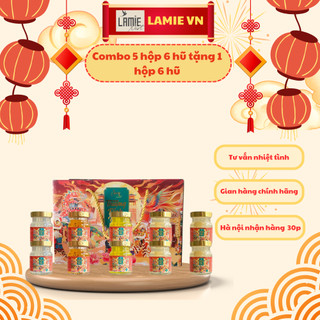 Yến Sào NHA TRANG- Hộp quà combo mua 5 hộp 6 hũ tặng 1 hộp 6