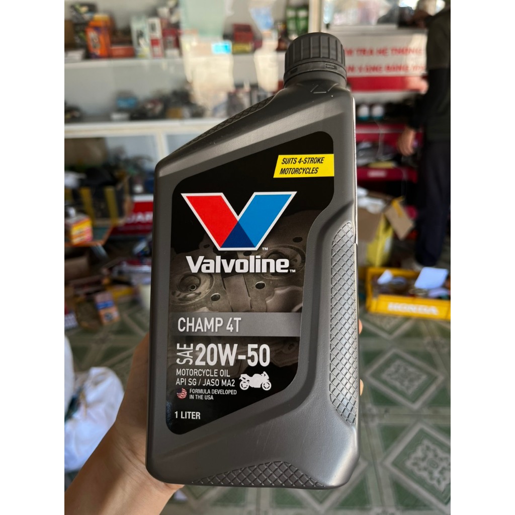 Nhớt Valvoline Champ 4T  20W50 ( SG/MA2) dành cho xe số - 1 Lít (Hàng chính hãng)