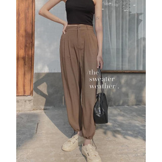 Quần baggy vải lụa chun sau rút dây