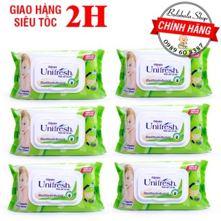 Combo 6 gói khăn ướt unifresh 80 miếng/ 100 miếng