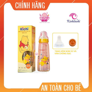 Bình sữa cổ hẹp ppsu kichilachi cảm biến nhiệt cao cấp 80ml - 150ml - 250ml