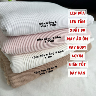 Vải Len Đũa, Len Tăm Xuất Dư - may váy ôm body-Chất len coton êm mịn sờ thầm mồ hôi, đanh chắc tay không bai nhão