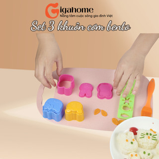 Set 3 khuôn nặn tạo hình cơm bento, bánh cho bé ăn dặm gigahomevn 7120