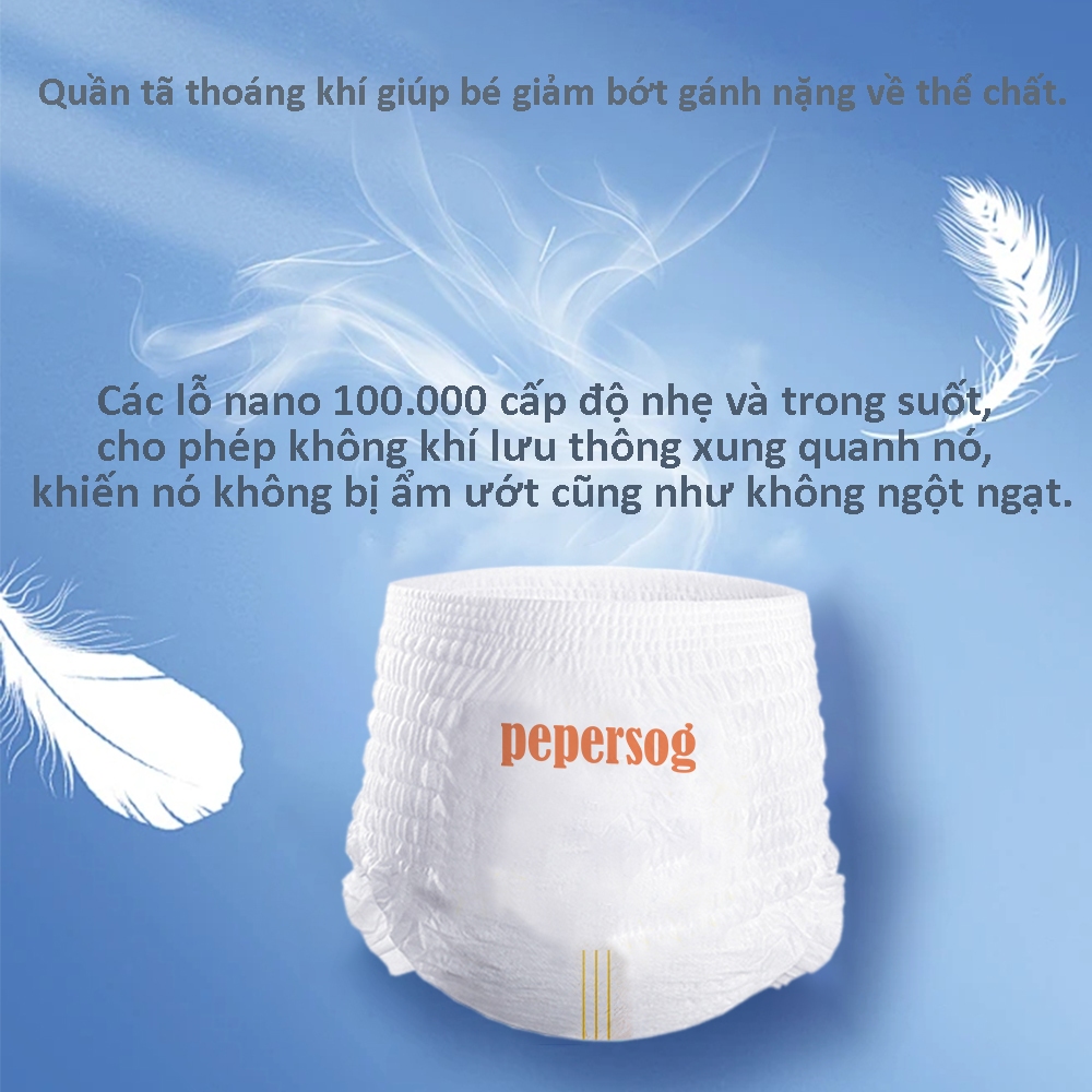Combo 100 Pepersog Đây là tả quần Tã Bỉm Quần M/L/XL/XXL/XXXL Bỉm Quần Cao Cấp Tã Quần Cho Bé Trẻ Em Hấp Thụ 650ml
