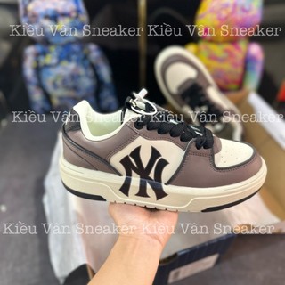 Giày Thể Thao MLB Chunky Liner Basic 'Charcoal Grey',MLB Nâu Trắng