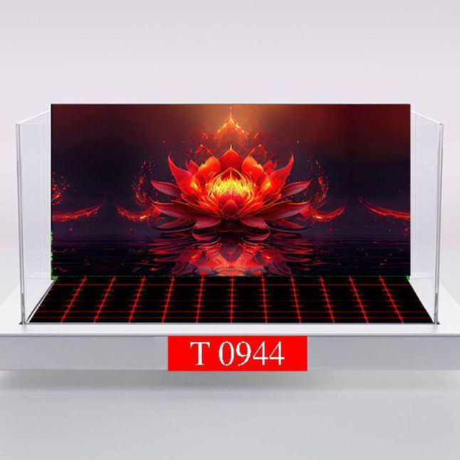 Tranh 3D Bể Cá Cảnh Mẫu Hoa Sen - Tranh Bể Cá Sẵn Keo Dán - Tặng Kèm Bộ Dụng Cụ Dán