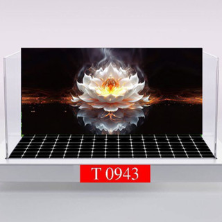  Tranh 3D Bể Cá Cảnh   TRANH LƯNG   Mẫu Hoa Sen - Tranh Bể Cá Sẵn Keo Dán - Tặng Kèm Bộ Dụng Cụ Dán 