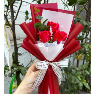 [Quà tặng] valentine, 8/3 - Bó 3 bông có thể chọn màu Kèm túi