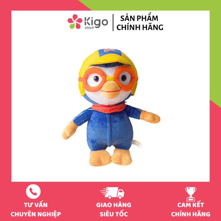 Gấu Bông Ôm Pororo Chất Liệu Bông Cao Cấp, Vải Không Xù, Không Bai Nhão