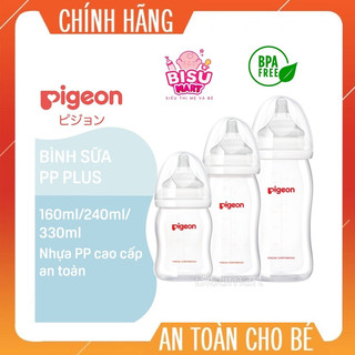 Bình sữa cổ rộng Pigeon nhựa PP 160ml - 240ml - 330ml