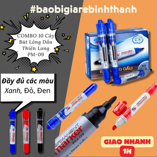 Combo 10 cây bút lông dầu thiên long pm-09 - bút lông dầu không xóa được