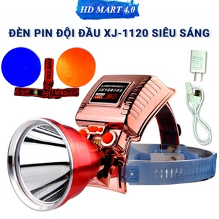 Đèn pin đội đầu XJ-9158 Corisu siêu sáng chiếu xa 500-1000m tặng choá xanh và choá vàng kèm 2 dây đeo đầu pin trâu