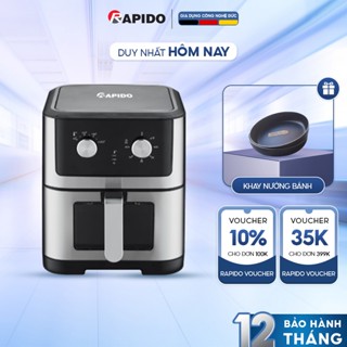 <CÓ SẴN> Nồi chiên không dầu Rapido RAF4.0M RAF4.0M2 4L ,RAF5.0M 5L, RAF6.5M 6.5L, RAF6.5M2