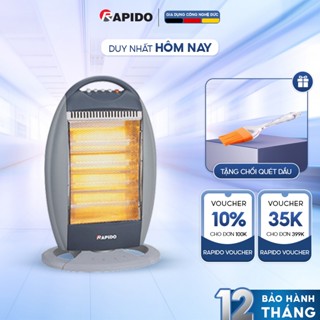 Máy sưởi Halogen Rapido RHH – 1600MM Rapido 4 bóng đèn, công suất 1600W 4 chế độ nhiệt, tự động ngắt, làm ấm nhanh