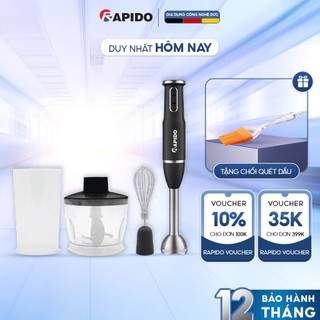 Máy xay cầm tay đa năng rapido rb-600h máy xay 3 trong 1 xay nhanh nhuyễn mịn thực phẩm bảo hành 12 tháng