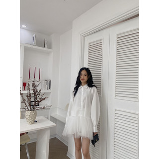 Váy sơ mi phối ren 603
