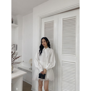 Váy sơ mi phối ren 603