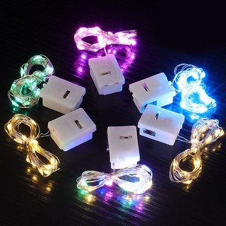 Đèn đom đóm, dây đèn led trang trí fairylight 1m 2m 3 chế độ kèm pin