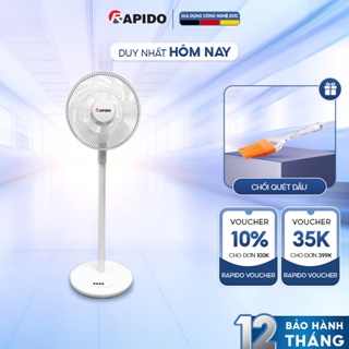 Quạt năng lượng mặt trời Rapido RSF-30 chính hãng, bảo hành toàn quốc, thời gian sử dụng 26 tiếng liên tục khi đầy pin