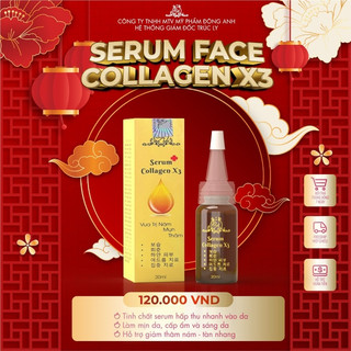 Serum collagen x3 đông anh chính hãng 20ml - serum dưỡng ẩm dưỡng trắng, mờ thâm nám, căng bóng da