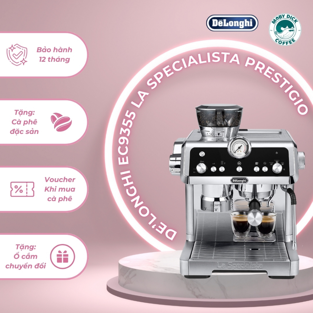 Máy Pha Cafe Delonghi Specialista EC9355 EC9335, Model Mới và Cao cấp Nhất, Espresso, Cappucino