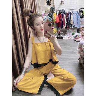 Sét bộ kiểu dây rút quần ống rộng - mmshop ❤️❤️