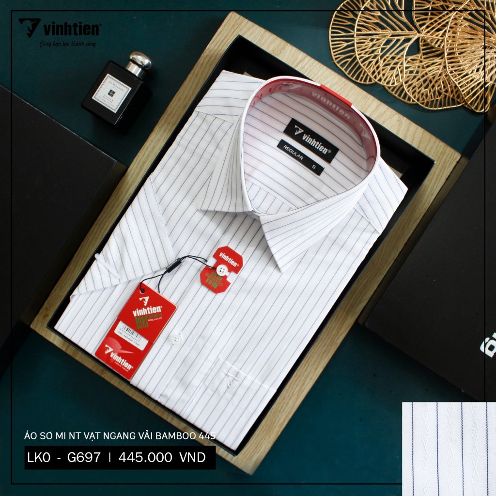 Áo Sơ Mi Ngắn Tay Caro Bamboo Regular Fit 445 Vĩnh Tiến - Nhiều Màu