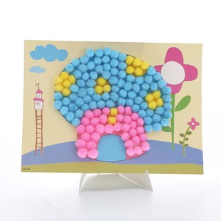 Tranh dán pom pom thủ công cho bé