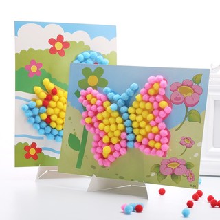 Tranh dán pom pom thủ công cho bé
