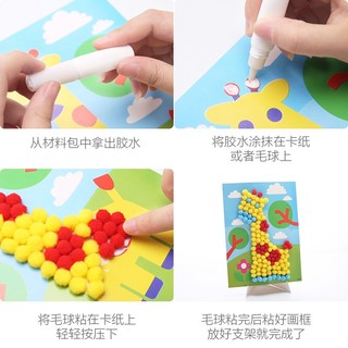 Tranh dán pom pom thủ công cho bé