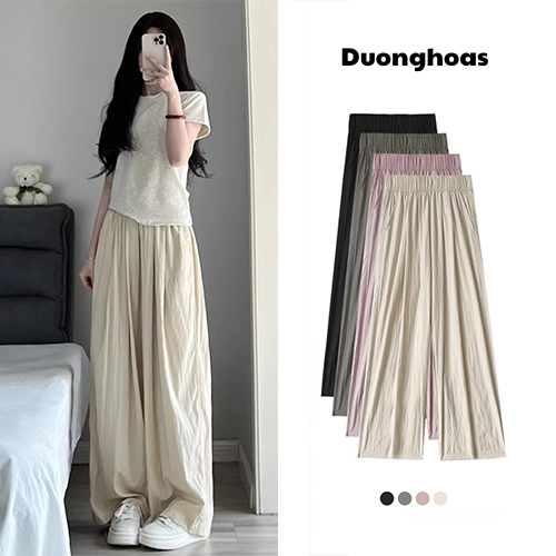 Quần Ống Rộng Nữ Vải Đũi Mát Hàng Đẹp Loại 1 Hót Trend Cạp Cao Lên From Cục Xinh m038