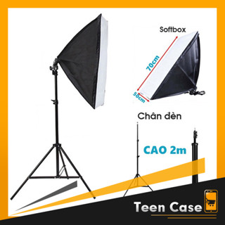 Bộ KIT Studio Chụp Ảnh Sản Phẩm Chân Đèn 2m Kèm Softbox 50x70 cm Hỗ Trợ Sáng, Quay Phim , Livestream