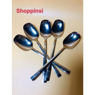 Thìa inox vuông 304 mạ bạc cao cấp phong cách hàn quốc
