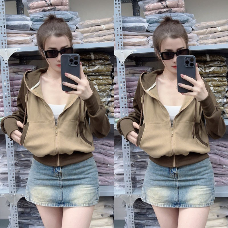 ÁO KHOÁC THUN GÂN PHỐI MÀU, ÁO KHOÁC KIỂU MỚI