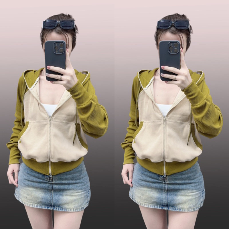 ÁO KHOÁC THUN GÂN PHỐI MÀU, ÁO KHOÁC KIỂU MỚI