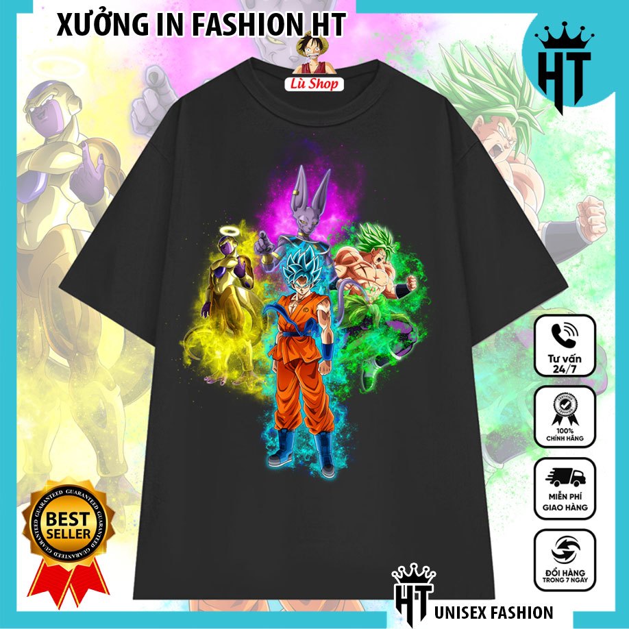 Áo phông Anime Dragon ball nhiều nhân vật, áo thun Songoku cotton 4 chiều. DB4